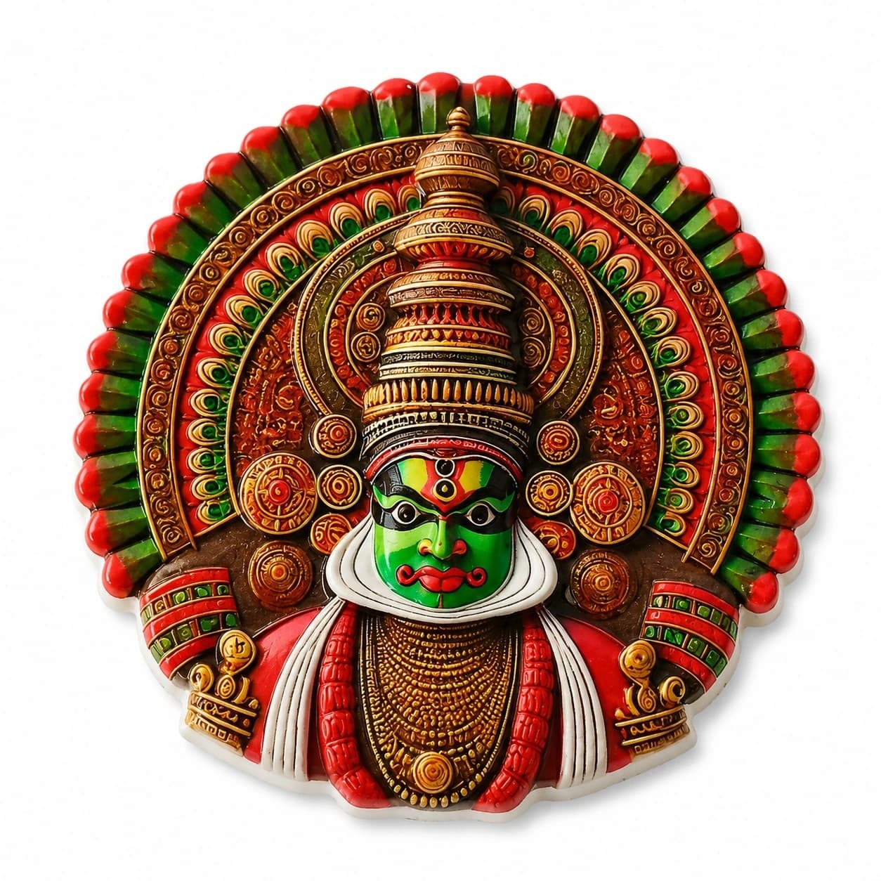 Traditional Kathakali Fridge Magnet | Kerala Cultural Souvenir | Polyresin Refrigerator Magnet | Home & Kitchen Decor | Gift Item